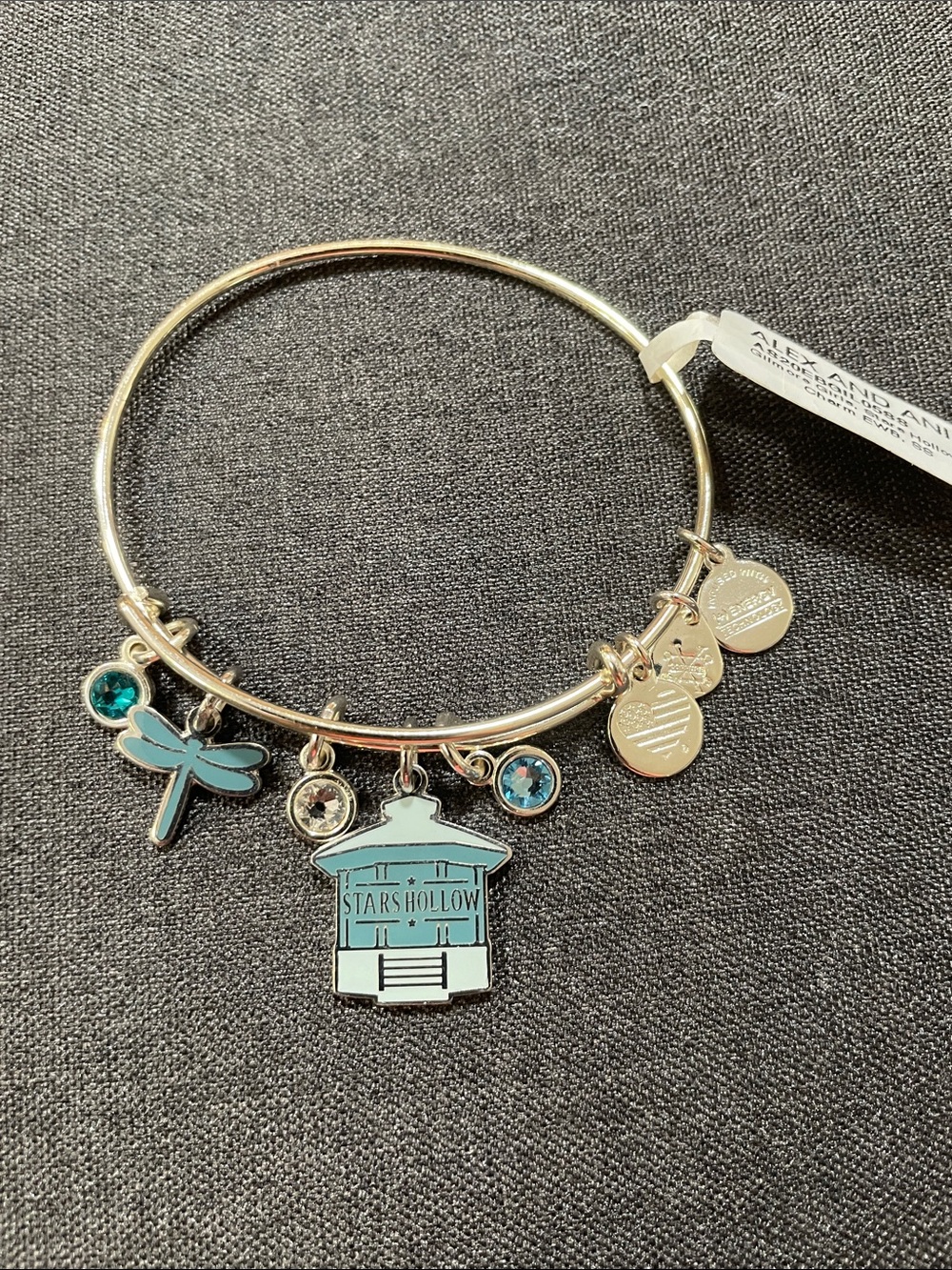 Alex and Ani GILMORE GIRLS Stars Hollow Multi Charm Bangle Bracelet NWT Retired - Picture 4 of 8
